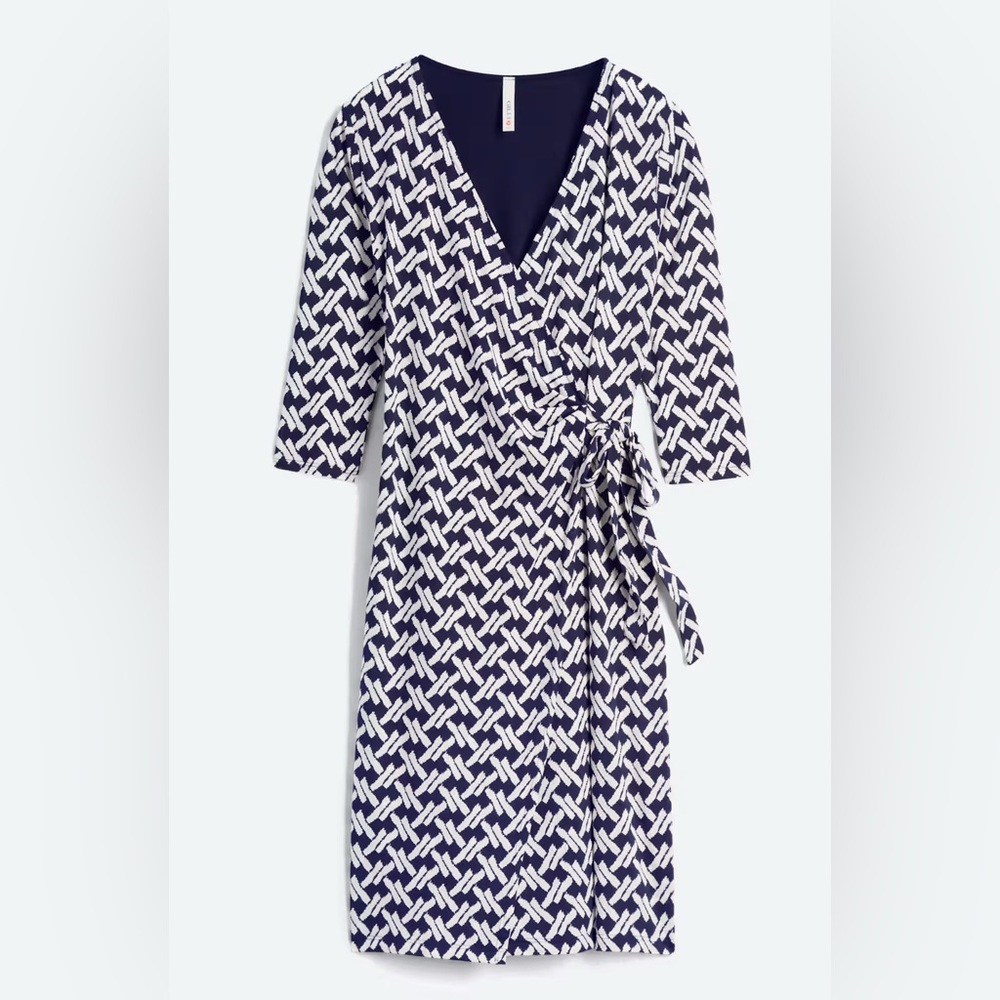 REDUCED- WONDERFUL FALL WORK DRESS Gilli Carenza Faux Wrap Jersey Dress- Navy